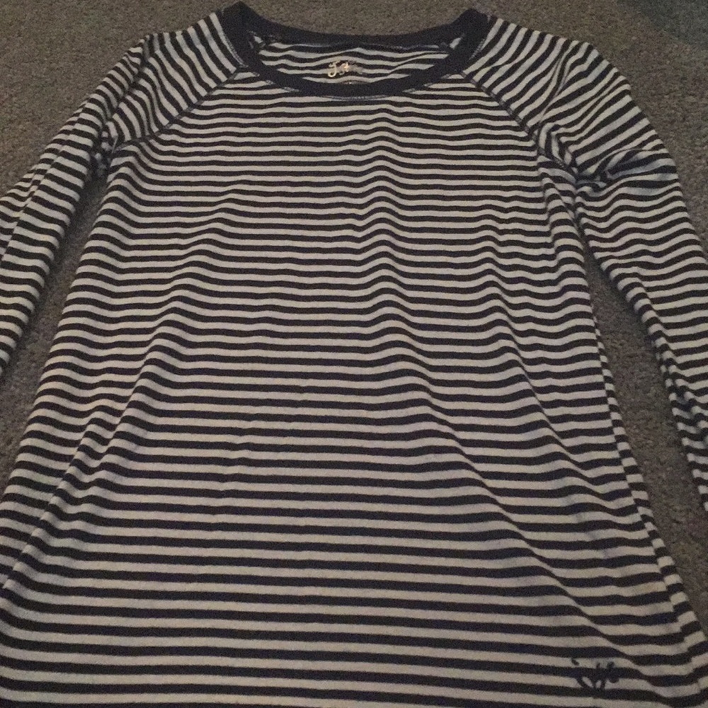 Justice size 10 navy striped longsleeve
